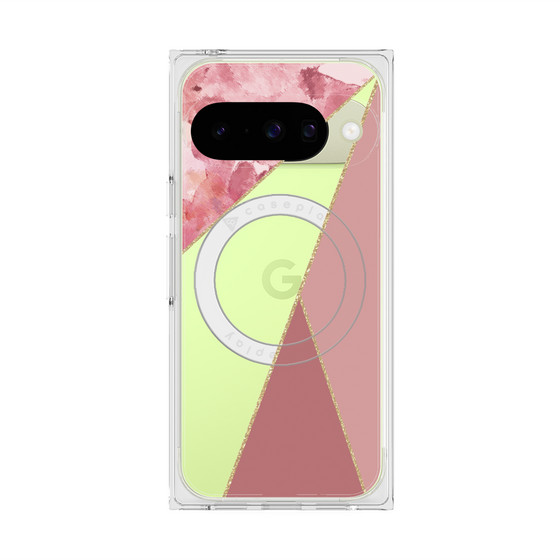 Premium Square Case with Pixelsnap［ Marble Triangle Palette - Pink ］