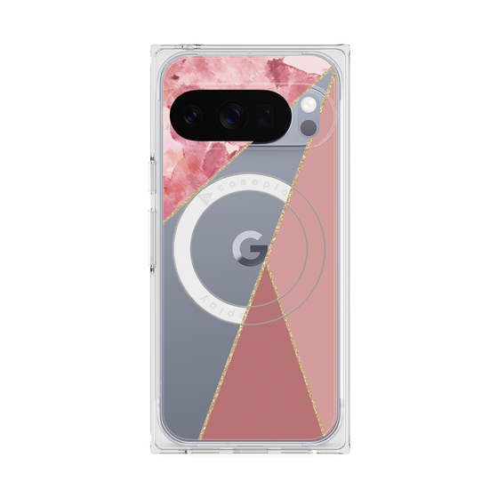 Premium Square Case with Pixelsnap［ Marble Triangle Palette - Pink ］