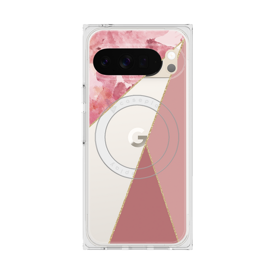 Premium Square Case with Pixelsnap［ Marble Triangle Palette - Pink ］