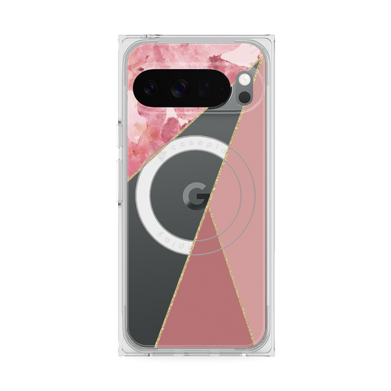 Premium Square Case with Pixelsnap［ Marble Triangle Palette - Pink ］