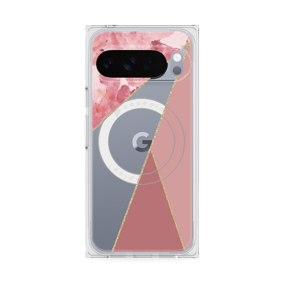 Premium Square Case with Pixelsnap［ Marble Triangle Palette - Pink ］