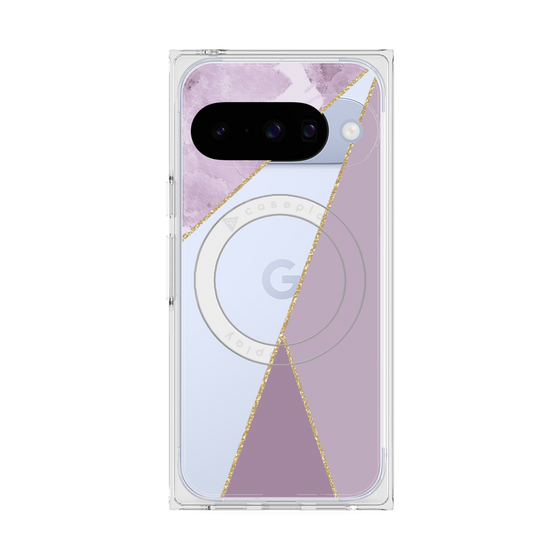 Premium Square Case with Pixelsnap［ Marble Triangle Palette - Purple ］