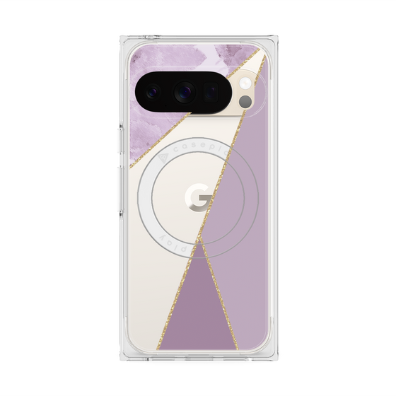 Premium Square Case with Pixelsnap［ Marble Triangle Palette - Purple ］