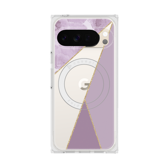 Premium Square Case with Pixelsnap［ Marble Triangle Palette - Purple ］