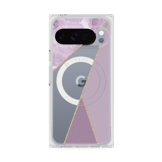 Premium Square Case with Pixelsnap［ Marble Triangle Palette - Purple ］