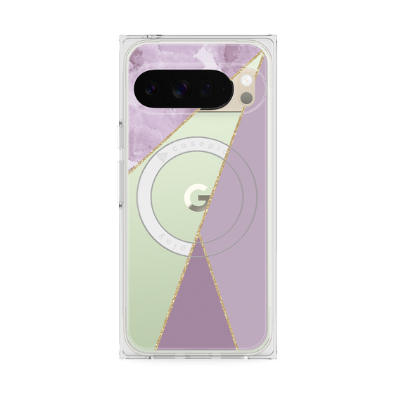 Premium Square Case with Pixelsnap［ Marble Triangle Palette - Purple ］