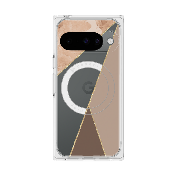 Premium Square Case with Pixelsnap［ Marble Triangle Palette - Brown ］