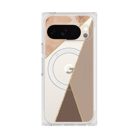 Premium Square Case with Pixelsnap［ Marble Triangle Palette - Brown ］