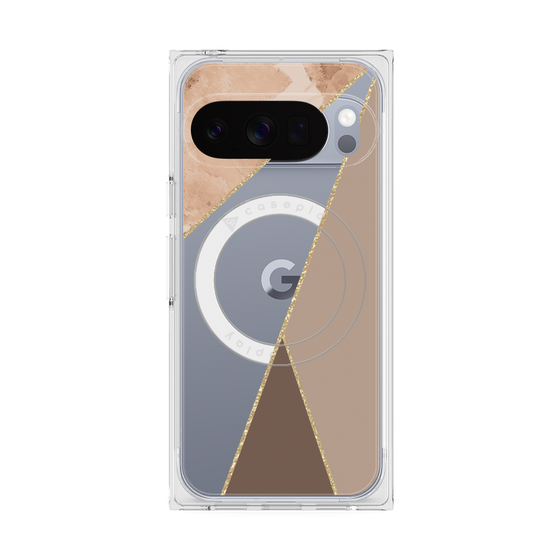 Premium Square Case with Pixelsnap［ Marble Triangle Palette - Brown ］