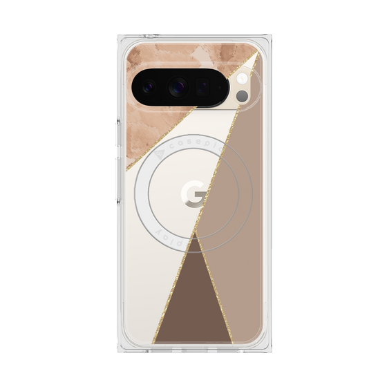 Premium Square Case with Pixelsnap［ Marble Triangle Palette - Brown ］