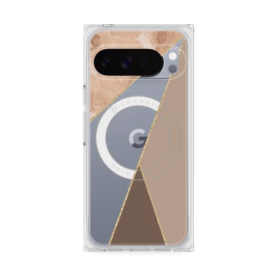 Premium Square Case with Pixelsnap［ Marble Triangle Palette - Brown ］