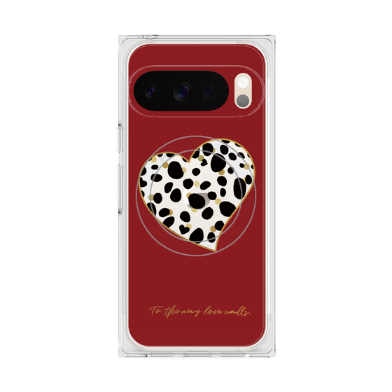 Premium Square Case with Pixelsnap［ Dalmatian Heart ］