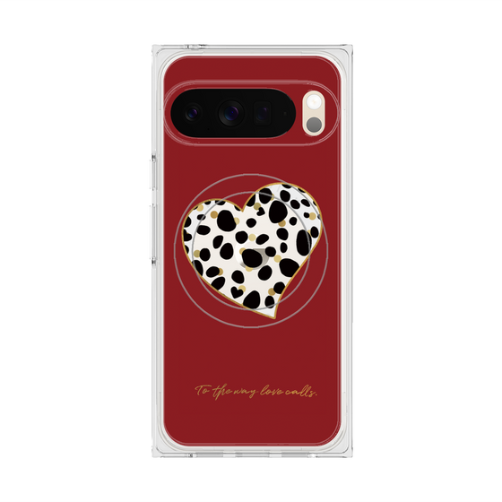 Premium Square Case with Pixelsnap［ Dalmatian Heart ］