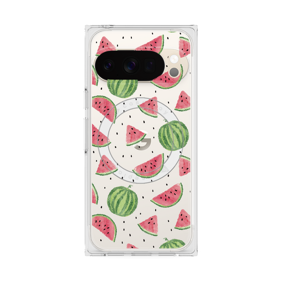 Premium Square Case with Pixelsnap［ Crayon Watermelon ］