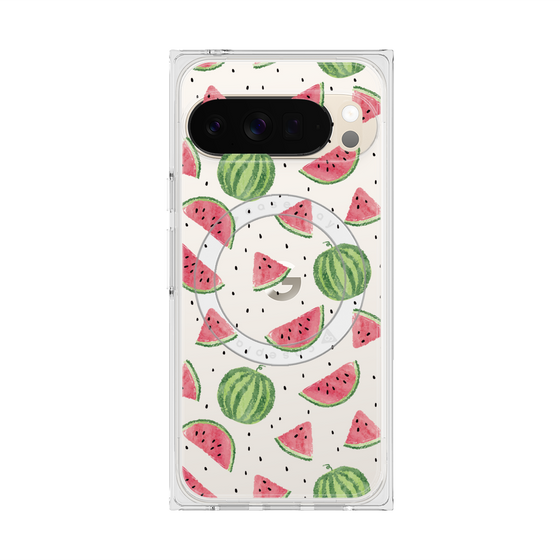 Premium Square Case with Pixelsnap［ Crayon Watermelon ］