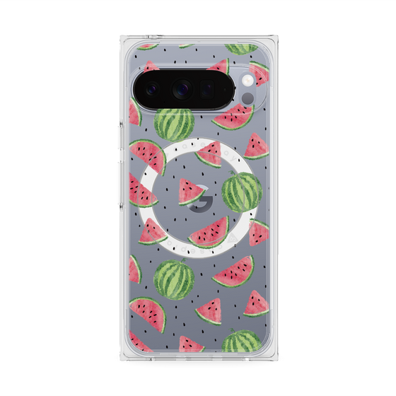 Premium Square Case with Pixelsnap［ Crayon Watermelon ］