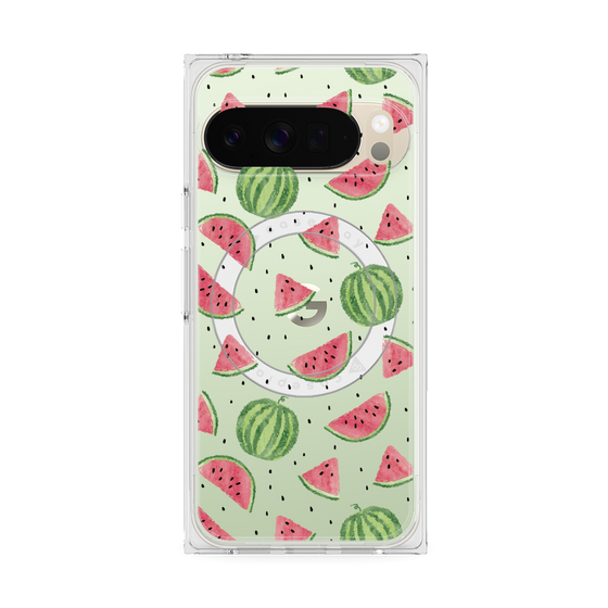 Premium Square Case with Pixelsnap［ Crayon Watermelon ］