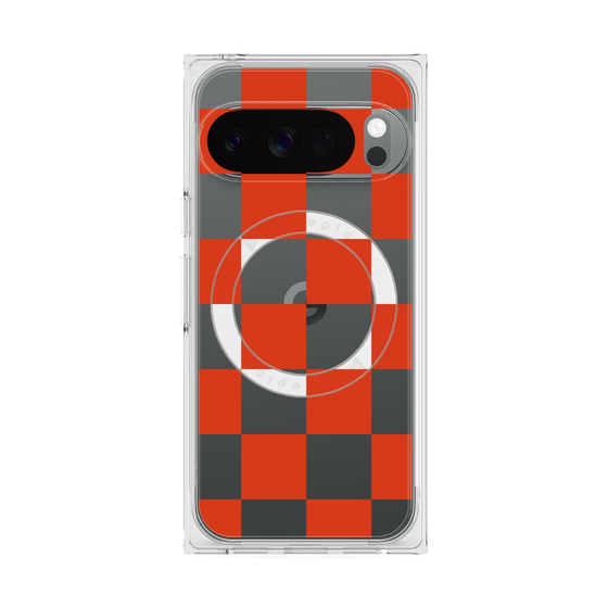 Premium Square Case with Pixelsnap［ Ichimatsu Pattern - Red ］