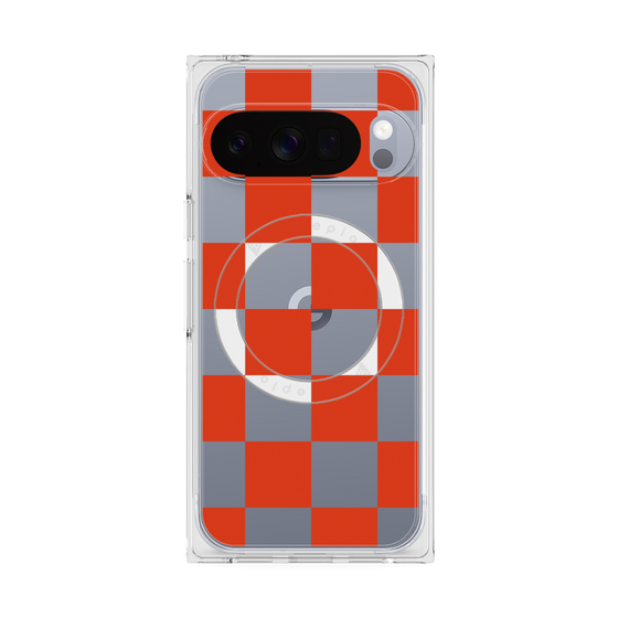 Premium Square Case with Pixelsnap［ Ichimatsu Pattern - Red ］