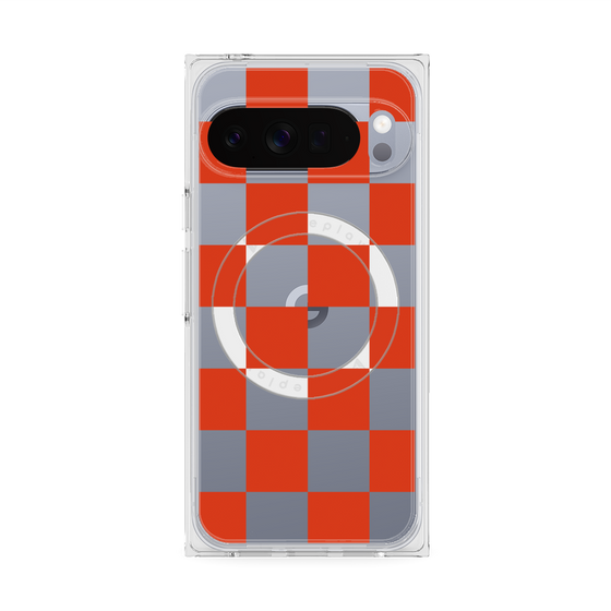 Premium Square Case with Pixelsnap［ Ichimatsu Pattern - Red ］