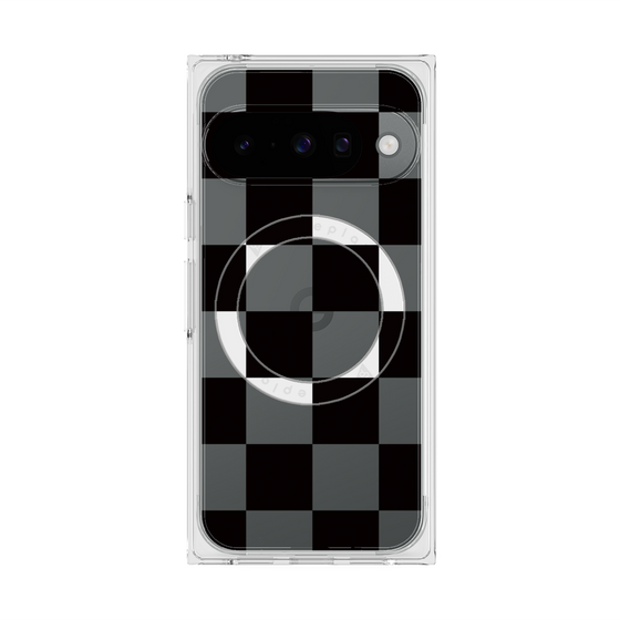 Premium Square Case with Pixelsnap［ Ichimatsu Pattern - Black ］