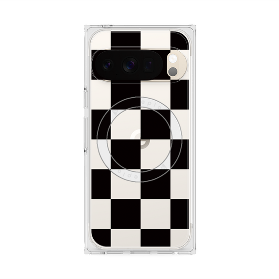 Premium Square Case with Pixelsnap［ Ichimatsu Pattern - Black ］