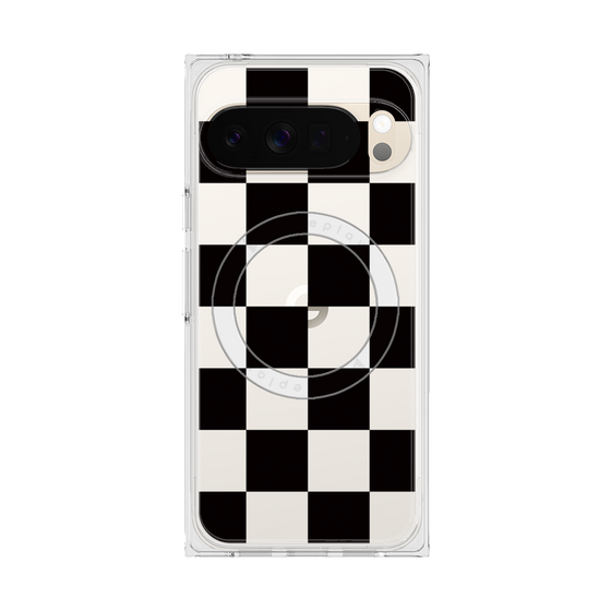 Premium Square Case with Pixelsnap［ Ichimatsu Pattern - Black ］