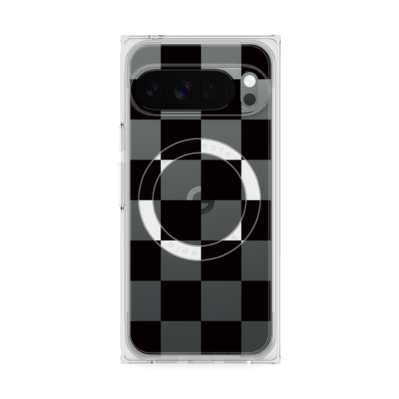 Premium Square Case with Pixelsnap［ Ichimatsu Pattern - Black ］