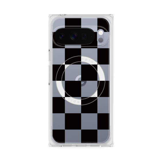 Premium Square Case with Pixelsnap［ Ichimatsu Pattern - Black ］