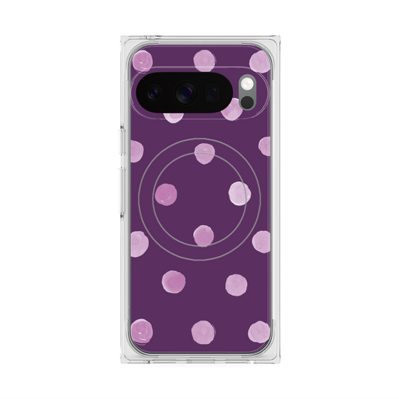 Premium Square Case with Pixelsnap［ Watercolor Dots Retro Color - Purple ］