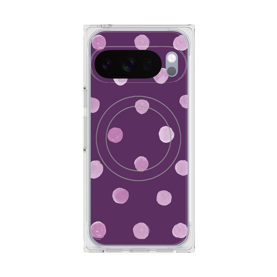 Premium Square Case with Pixelsnap［ Watercolor Dots Retro Color - Purple ］