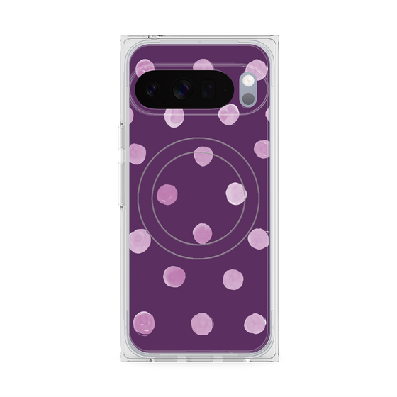 Premium Square Case with Pixelsnap［ Watercolor Dots Retro Color - Purple ］