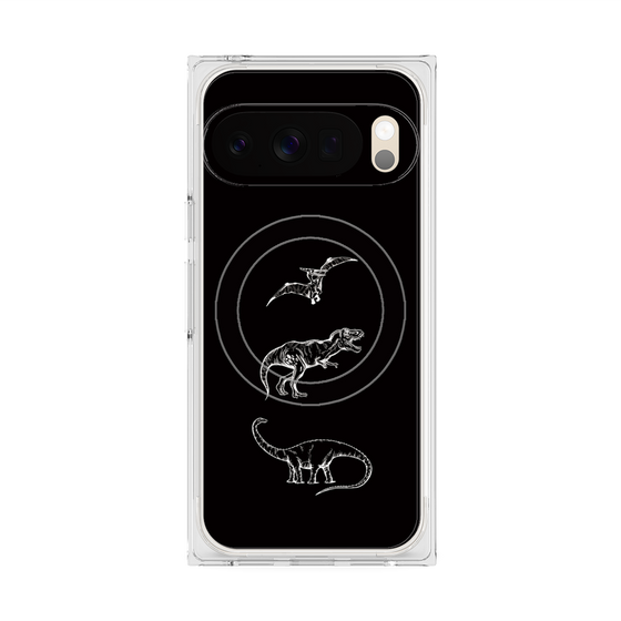 Premium Square Case with Pixelsnap［ Dinosaurs No.1 - Black ］