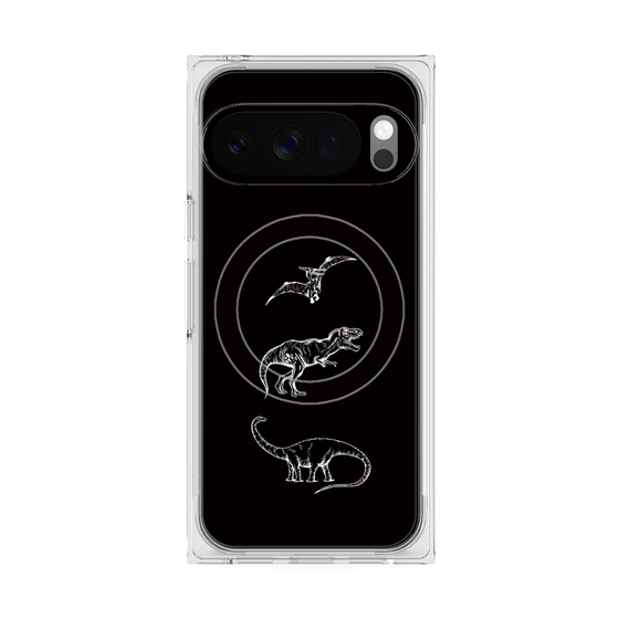 Premium Square Case with Pixelsnap［ Dinosaurs No.1 - Black ］