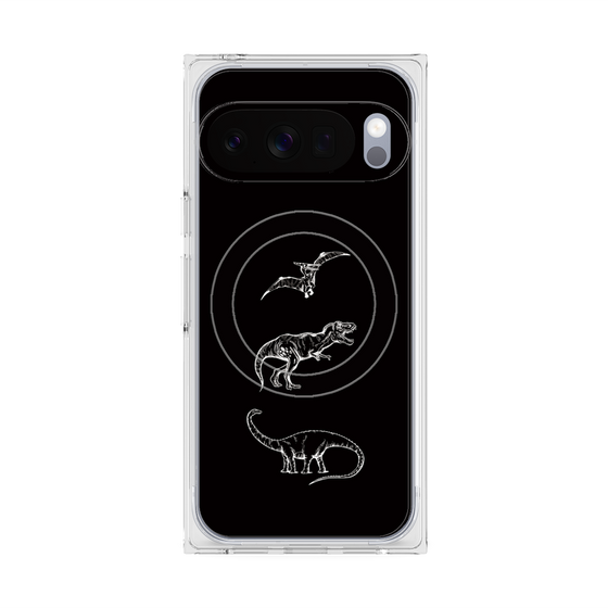 Premium Square Case with Pixelsnap［ Dinosaurs No.1 - Black ］