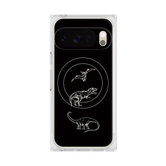 Premium Square Case with Pixelsnap［ Dinosaurs No.1 - Black ］