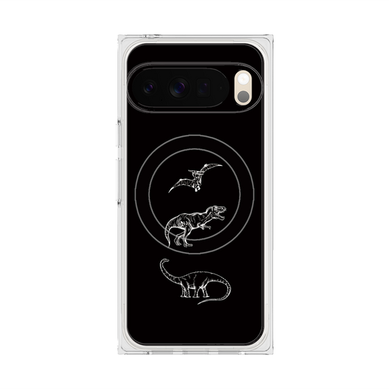 Premium Square Case with Pixelsnap［ Dinosaurs No.1 - Black ］