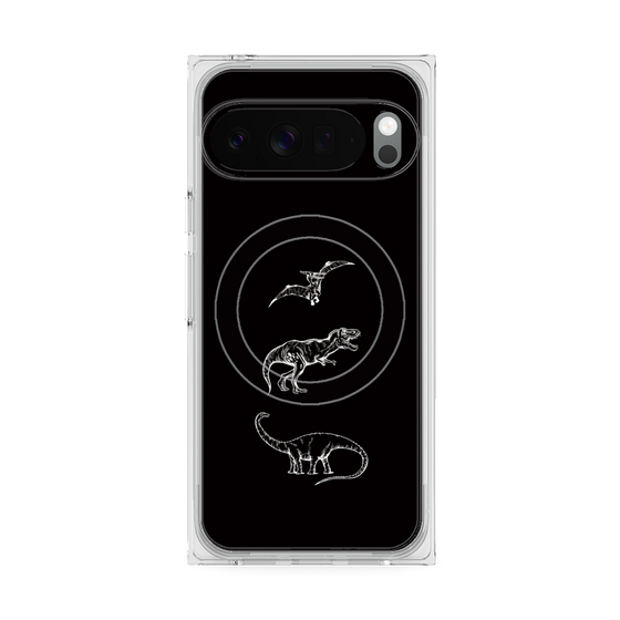 Premium Square Case with Pixelsnap［ Dinosaurs No.1 - Black ］