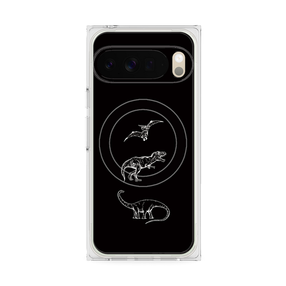 Premium Square Case with Pixelsnap［ Dinosaurs No.1 - Black ］