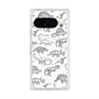 Premium Square Case with Pixelsnap［ Dinosaurs No.2 - White ］