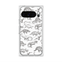 Premium Square Case with Pixelsnap［ Dinosaurs No.2 - White ］