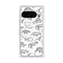 Premium Square Case with Pixelsnap［ Dinosaurs No.2 - White ］