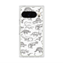 Premium Square Case with Pixelsnap［ Dinosaurs No.2 - White ］