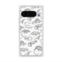 Premium Square Case with Pixelsnap［ Dinosaurs No.2 - White ］