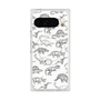 Premium Square Case with Pixelsnap［ Dinosaurs No.2 - White ］