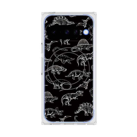 Premium Square Case with Pixelsnap［ Dinosaurs No.2 - Black ］