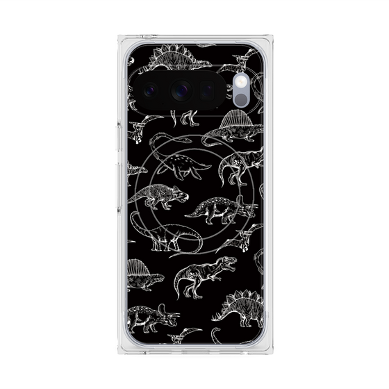 Premium Square Case with Pixelsnap［ Dinosaurs No.2 - Black ］