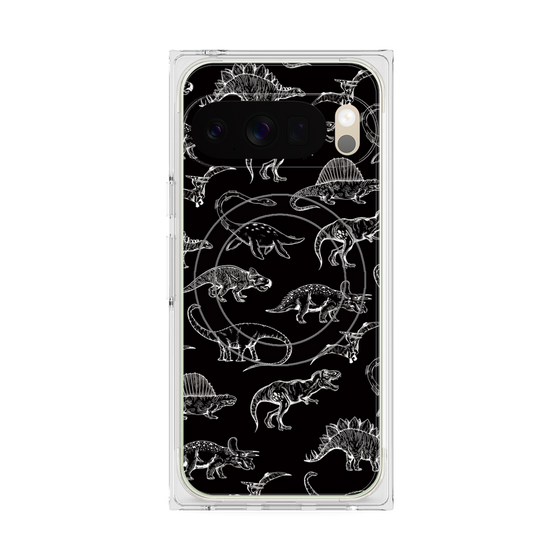 Premium Square Case with Pixelsnap［ Dinosaurs No.2 - Black ］