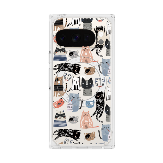 Premium Square Case with Pixelsnap［ Funny Cats - 04 ］