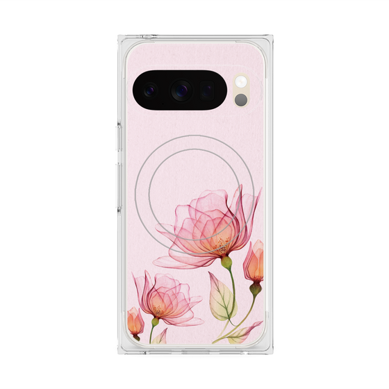 Premium Square Case with Pixelsnap［ Natural Flower - Pink ］